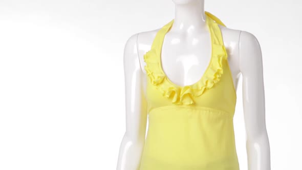 Yellow Top on Female Mannequin.