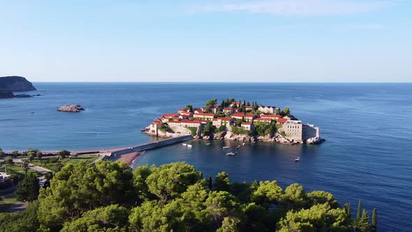 Aerial View of Island with Old History