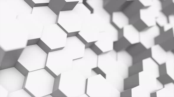 Random Waving Motion Abstract Background From Hexagon