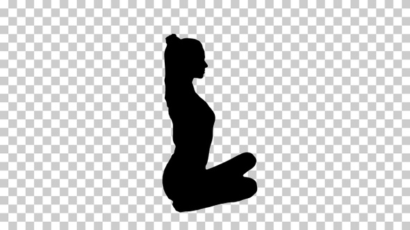 Silhouette Yoga or pilates exercise without mat Gomukasana