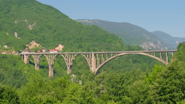 Djurdjevic Tara Bridge Over the Tara River Near Zabljak Town in Montenegro