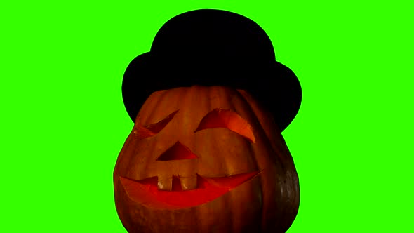 Helloween Pumpkin on Green Screen