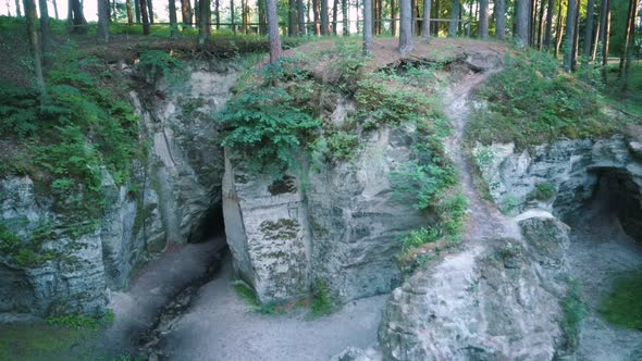 Devil's Oven or Large Ellite Natural Geological Monument  Located in the Gauja National Park at Lode