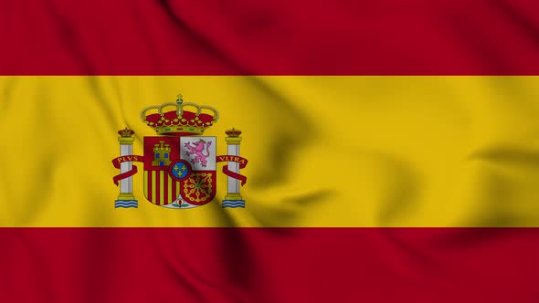 Spain flag seamless closeup waving animation alt