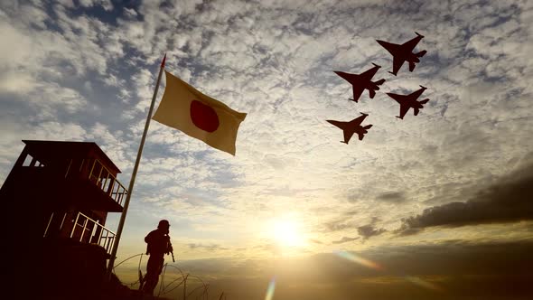 Japanese Military and Combat Aircraft Demonstration at the Border