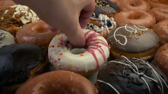 Iced Donut Picked Up From Counter