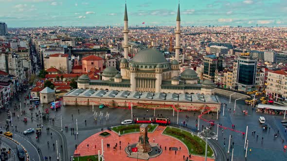 Istanbul Taksim Square And Mosque