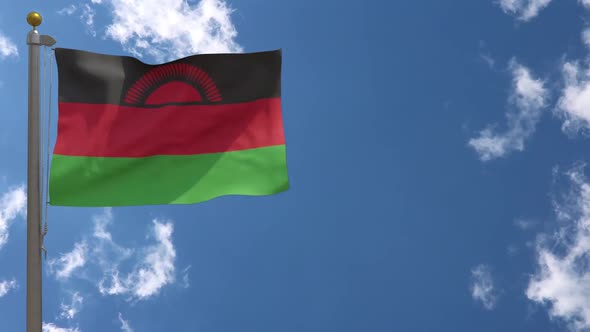 Malawi Flag On Flagpole