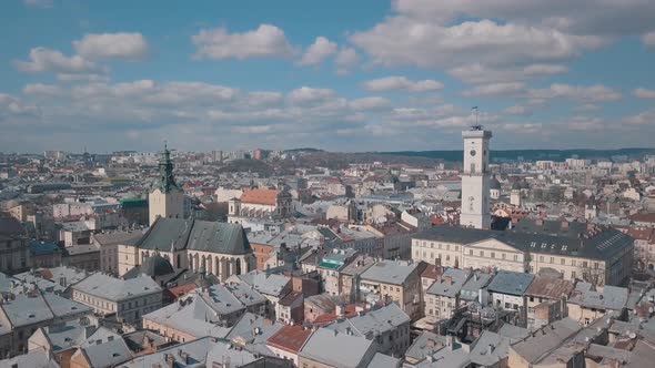 Aerial City Lviv Ukraine