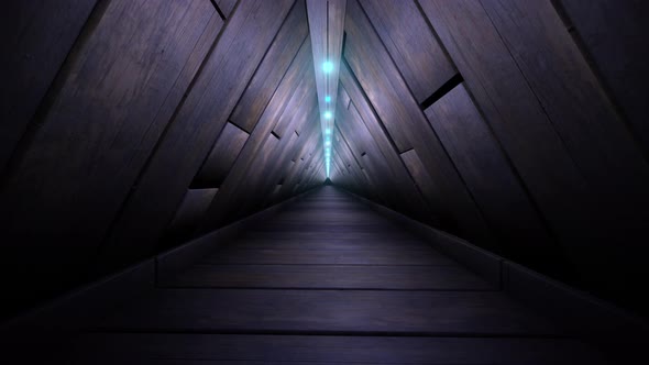 Wood  Corridor Flicker Lights Loop