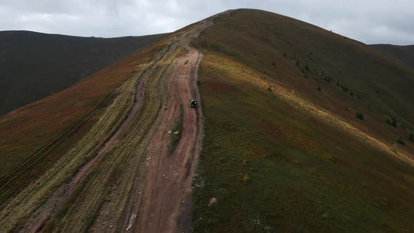 Aerial View of Off Road Car at the Trail Mountains Attraction