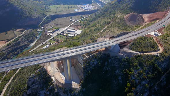 The Big Red Coat of Arms of Montenegro is Seen on One of the Bridge's Pillar