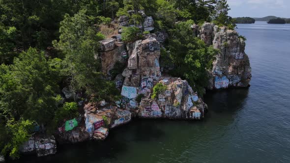 Lake Martin Chimney Rock  Wide View 4K