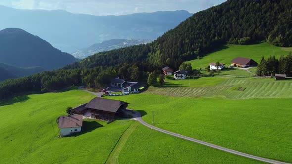 Drone Aerial View of Italian Alps in Summer