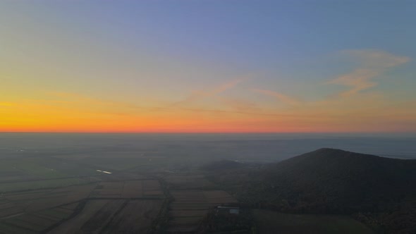 Sunset Mountains Scenic Overlook Forest Highlands Great View of the Foggy