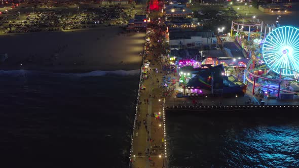 Aerial Survey. An Oceanfront Amusement Park Located in Santa Monica, California.