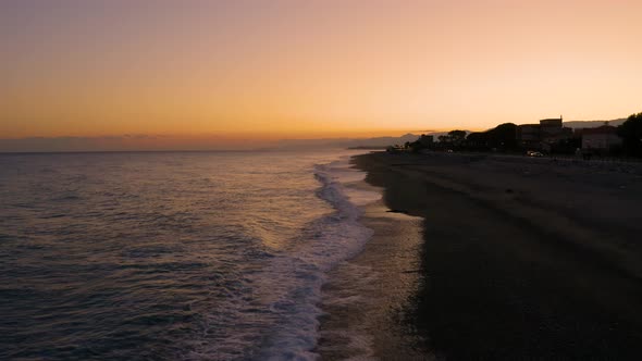 Beach near the Ocean at Sunset