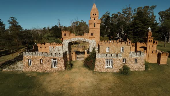 Aerial view of Castillo Pittamiglio (Pittamiglio Castle) in Montevideo, Uruguay