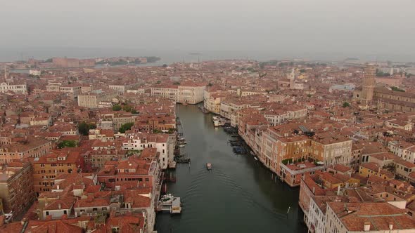 Aerial view of the Grand Canal (Canal Grande) in Venice, Italy, Europe