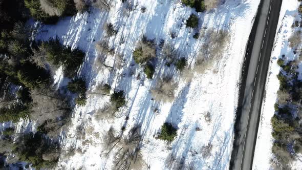 La Plagne Aerial View in the French Alps in France