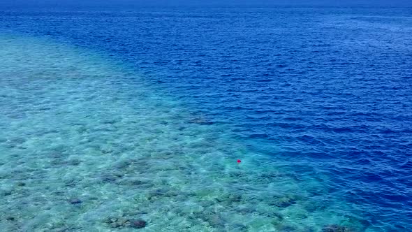 Romantic panorama of marine bay beach by sea and sand background near surf