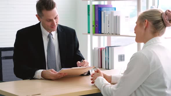 Job Seeker in Job Interview Meeting with Manager