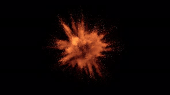 Super Slow Motion Shot of Cocoa Powder Explosion Isolated on Black Background at 1000Fps