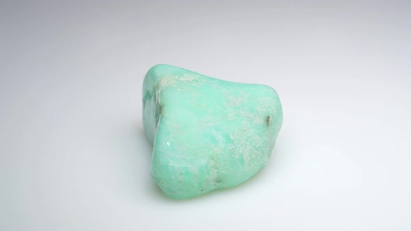 Natural Chrysoprase Rough on the Turning Table