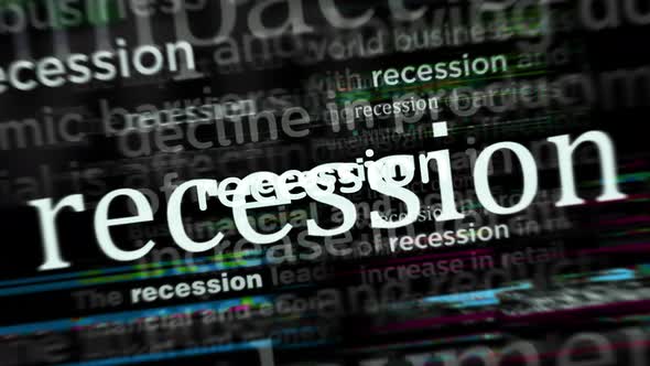 Headline news titles media with recession economy crisis seamless looped