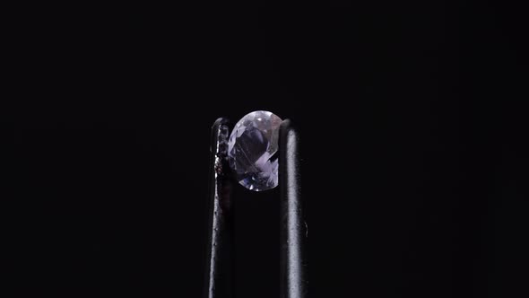 Natural Pink Spinel Gem Stone on the Turning Table