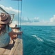 Sailing Boat On The Sea And A Girl Captain - VideoHive Item for Sale