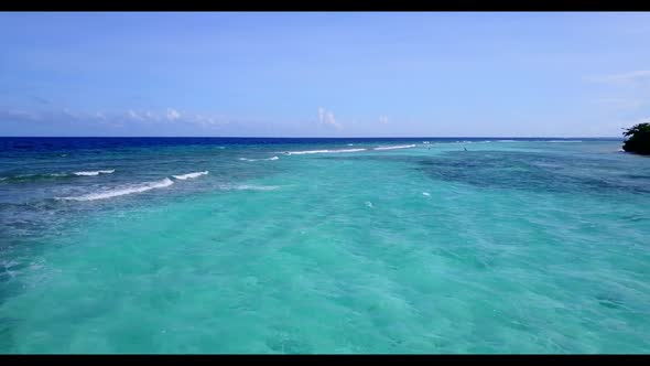 Aerial view texture of beautiful resort beach break by clear water with white sand background of a d