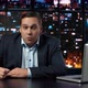 Man TV News and Show Sits at a Desk in a Studio with a Laptop - VideoHive Item for Sale