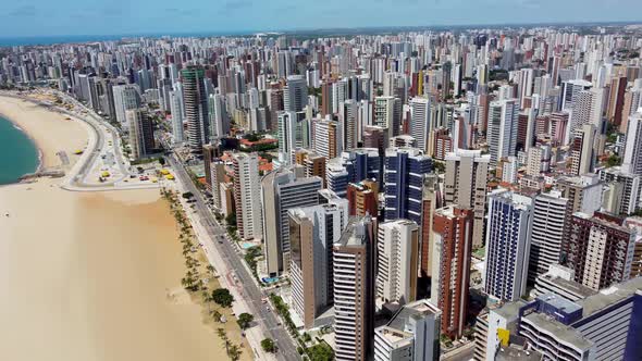 Tropical beach scenery of Fortaleza. Northeast Brazil. Ceara state.