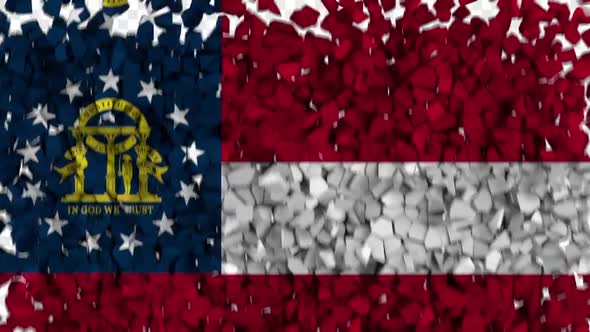 Georgia State Flag Breaking Rocks Transition