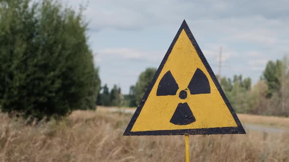 Radiation Sign Near Forbidden Red Forest