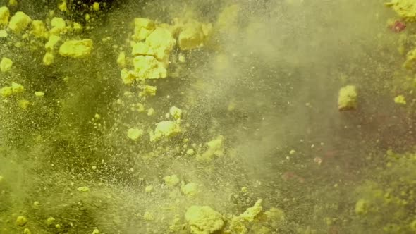 Abstract Explosion of Colored Powders