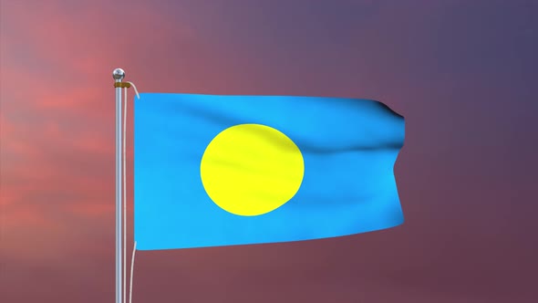 Palau Flag 4k
