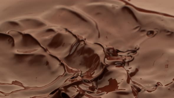 Super Slow Motion Shot of Waving Melted Chocolate at 1000 Fps