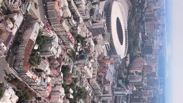 Vertical Video  Kyiv Ukraine Aerial View of the City