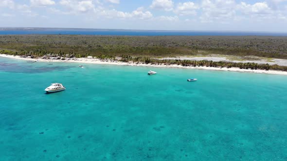 Island Coast With Boats And Beautiful Water