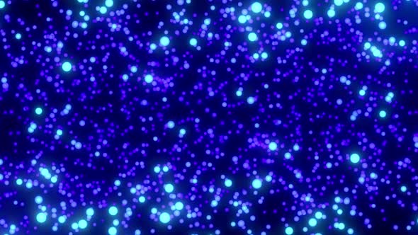 abstract multicolored neon glow dots floating alt