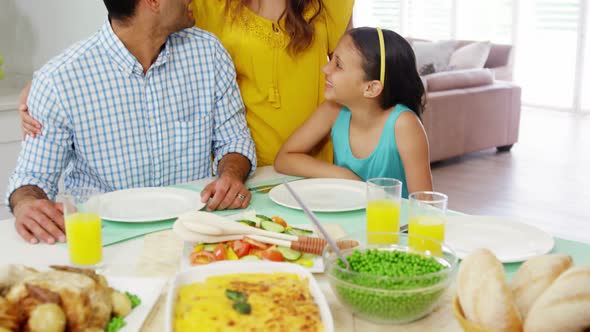 Happy family having lunch together