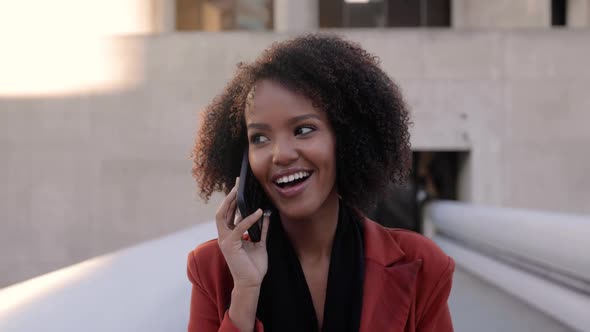 African American business woman in downtown Los Angeles