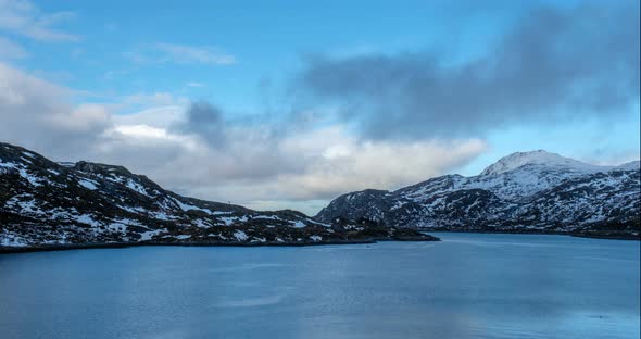 Timelapse Norwegian Fjord on Sunset