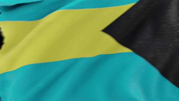 4K Bahamas flag transition with alpha. two step