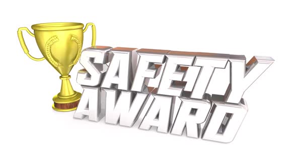 Safety Award Prize Trophy Winner Most Safe Recognition 3d Animation