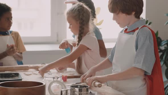 Multiethnic Kids Making Cookies