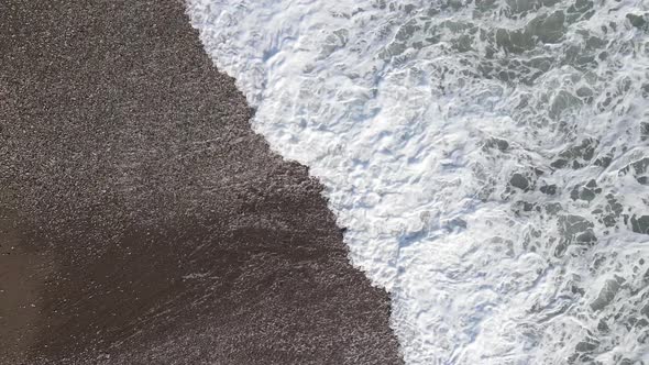 Aerial View Sea Near Coast  Closeup Coastal Seascape