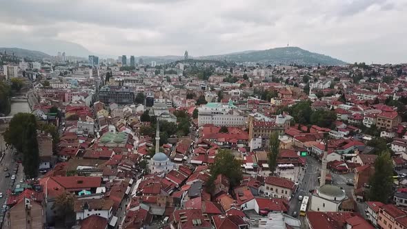 Aerial View Of Sarajevo Old Town